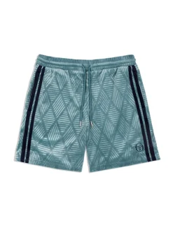 Sergio Tacchini Debossed Damarindo Velour Short- Larkspur Sale
