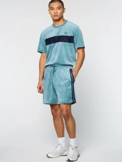 Sergio Tacchini Debossed Damarindo Velour Short- Larkspur Sale
