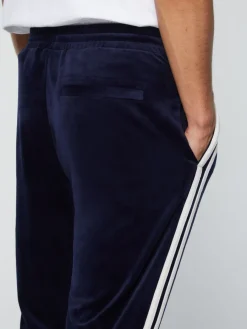 Sergio Tacchini Debossed Damarindo Velour Track Pant- Maritime Blue Hot