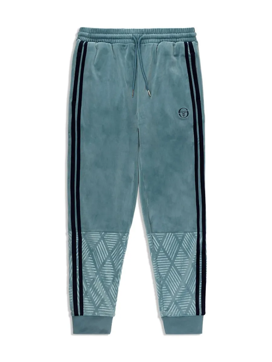 Sergio Tacchini Debossed Damarindo Velour Track Pant- Larkspur Discount