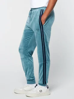Sergio Tacchini Debossed Damarindo Velour Track Pant- Larkspur Discount