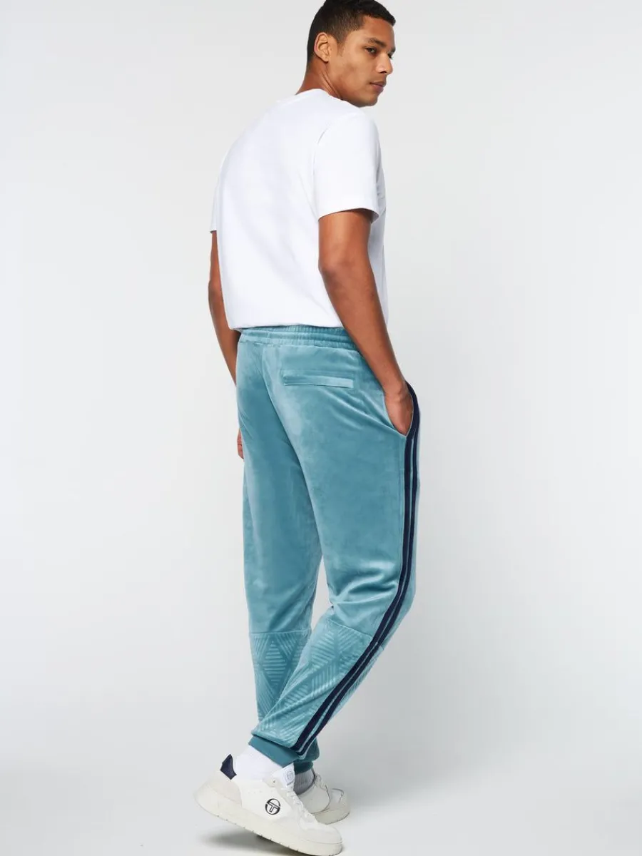 Sergio Tacchini Debossed Damarindo Velour Track Pant- Larkspur Discount