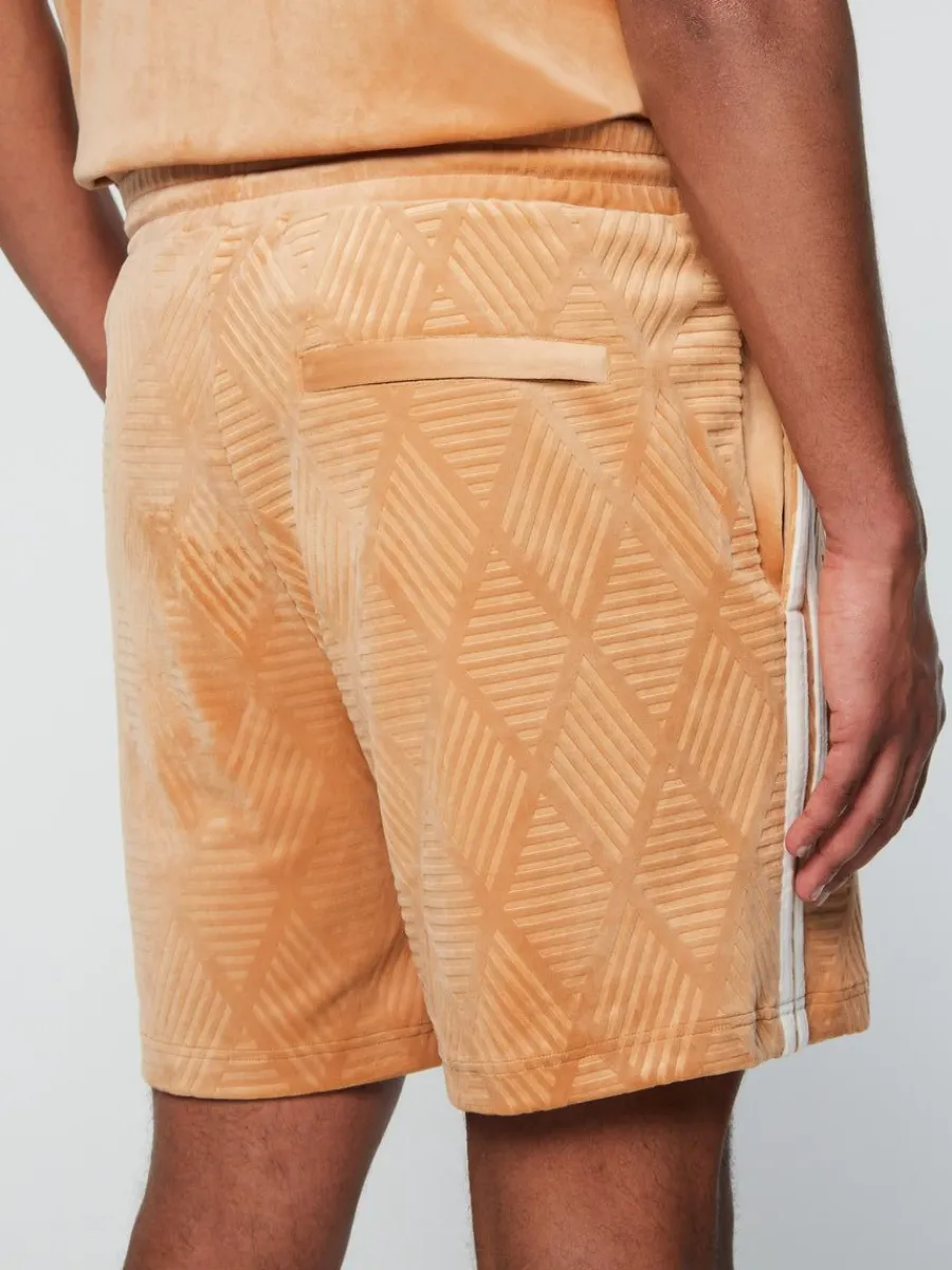 Sergio Tacchini Debossed Damarindo Velour Short- Meerkat Best