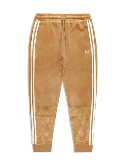Sergio Tacchini Debossed Damarindo Velour Track Pant- Meerkat Hot