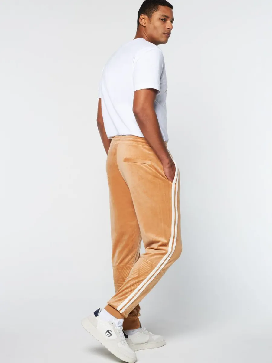 Sergio Tacchini Debossed Damarindo Velour Track Pant- Meerkat Hot
