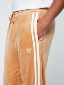 Sergio Tacchini Debossed Damarindo Velour Track Pant- Meerkat Hot
