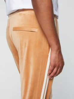 Sergio Tacchini Debossed Damarindo Velour Track Pant- Meerkat Hot