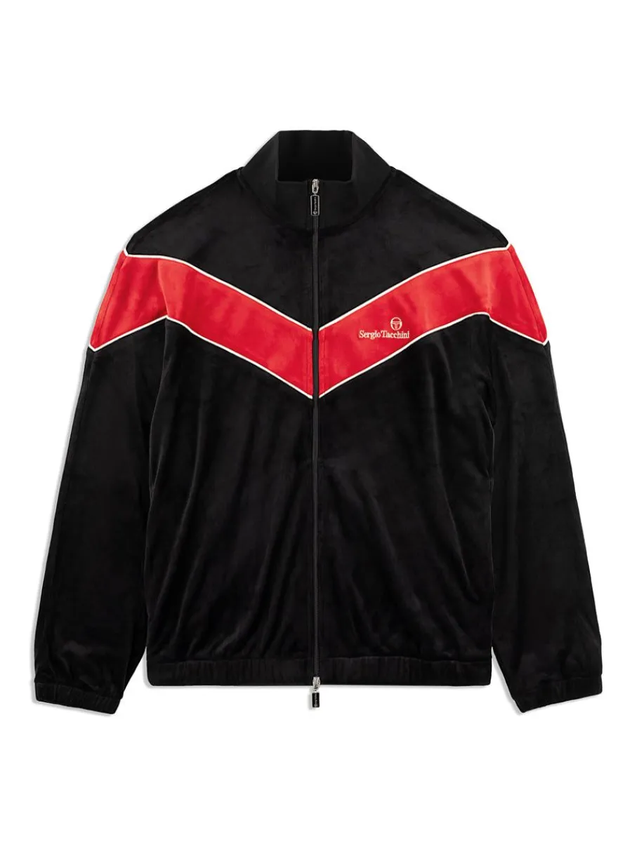 Sergio Tacchini Gallone Velour Track Jacket- Black Beauty Sale