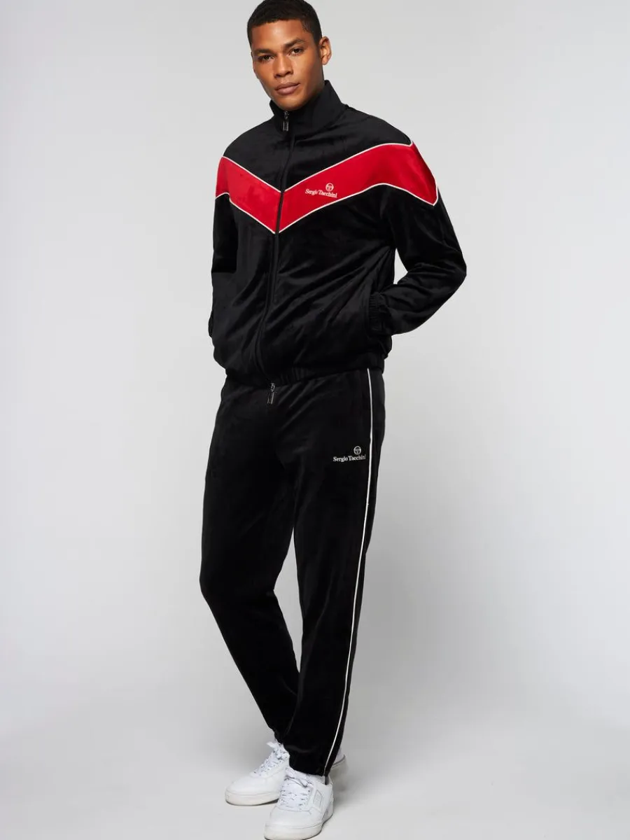 Sergio Tacchini Gallone Velour Track Jacket- Black Beauty Sale