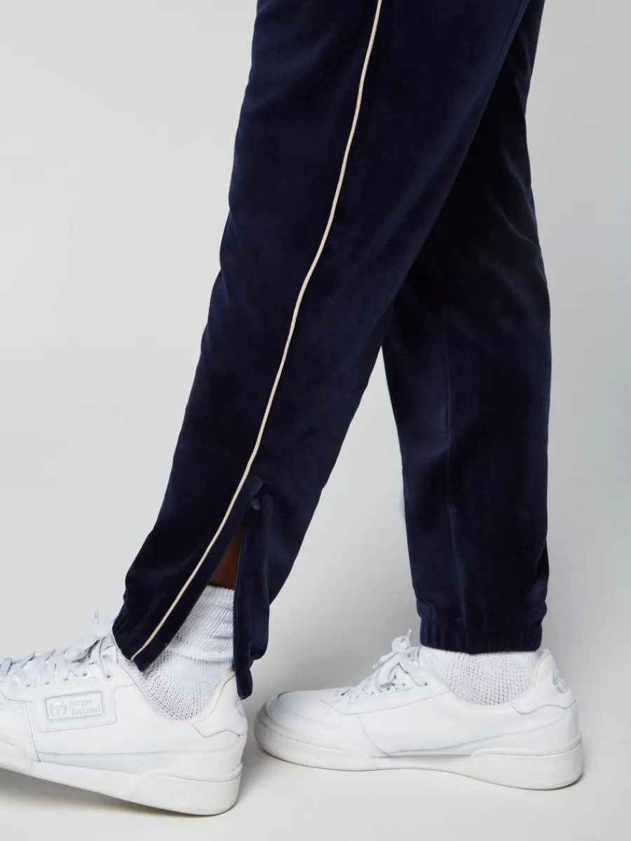 Sergio Tacchini Gallone Velour Track Pant- Maritime Blue Discount