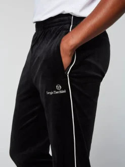 Sergio Tacchini Gallone Velour Track Pant- Black Beauty Hot