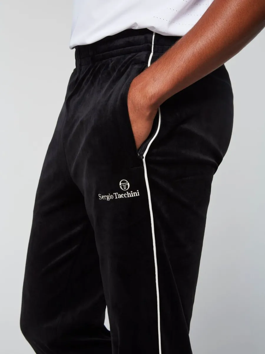 Sergio Tacchini Gallone Velour Track Pant- Black Beauty Hot