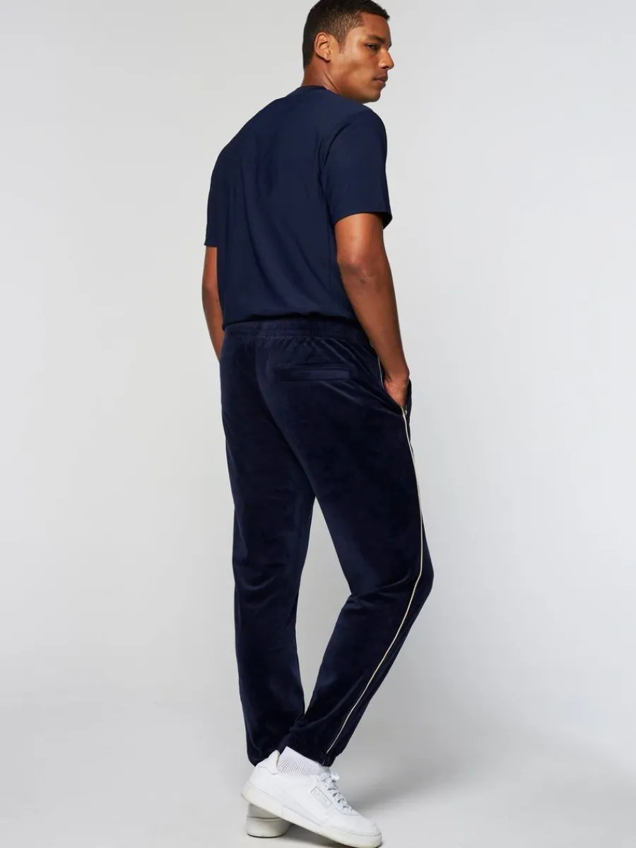 Sergio Tacchini Gallone Velour Track Pant- Maritime Blue Clearance