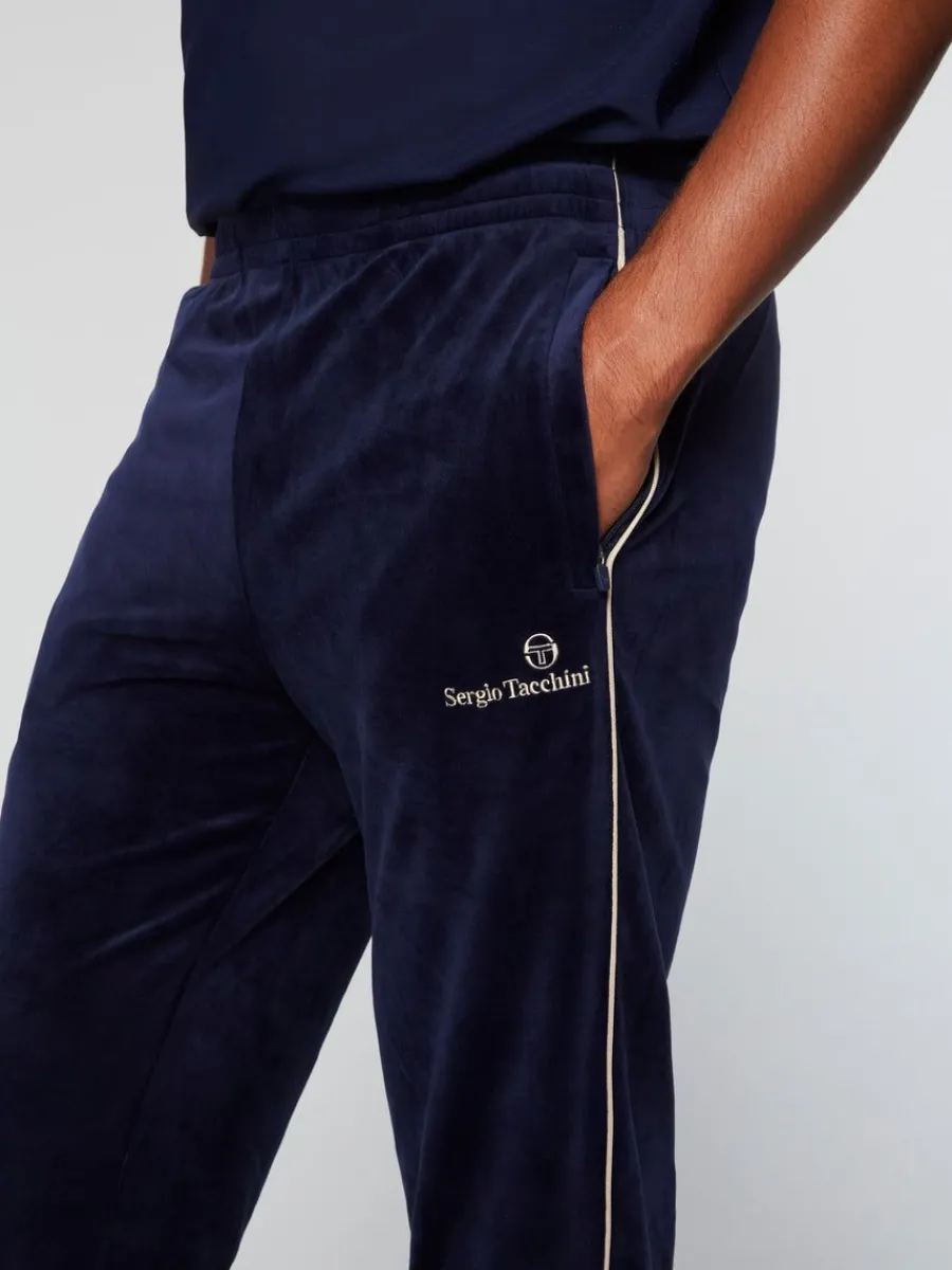 Sergio Tacchini Gallone Velour Track Pant- Maritime Blue Clearance