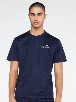 Sergio Tacchini Geo T-Shirt-Maritime Blue Clearance
