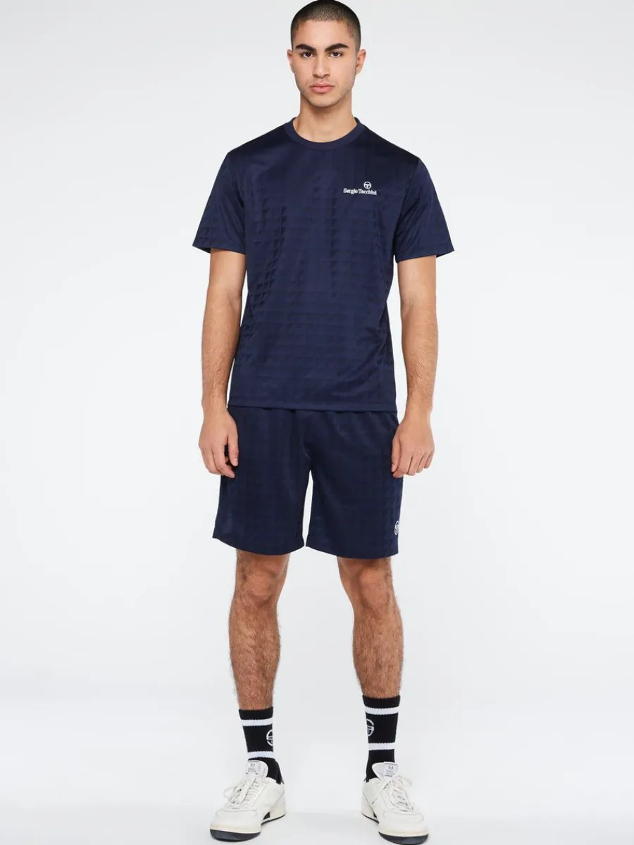 Sergio Tacchini Geo T-Shirt-Maritime Blue Clearance