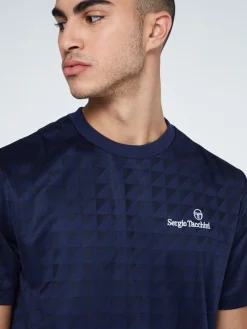 Sergio Tacchini Geo T-Shirt-Maritime Blue Clearance