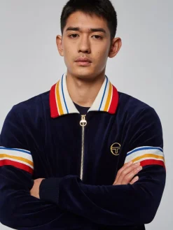 Sergio Tacchini Goran Velour Track Jacket Archivio- Maritime Blue New