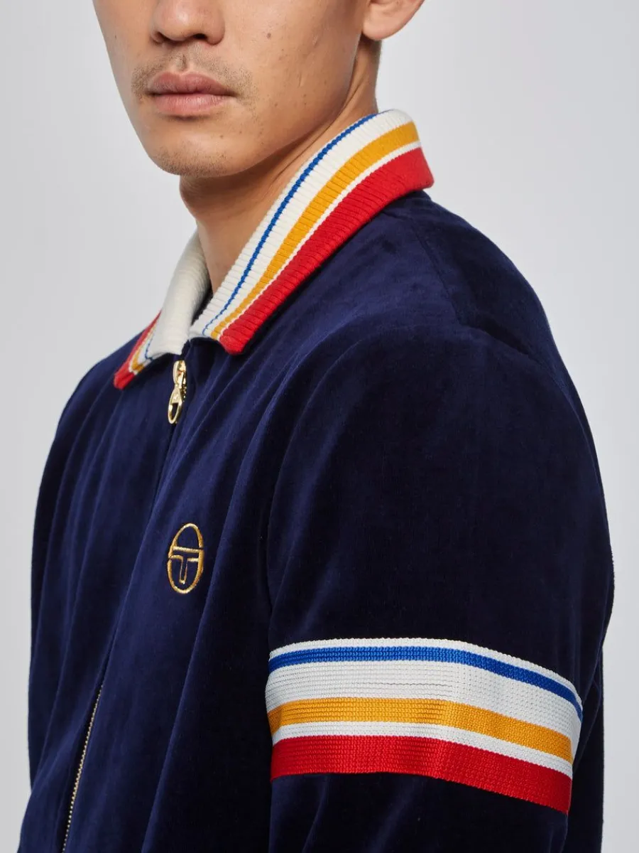 Sergio Tacchini Goran Velour Track Jacket Archivio- Maritime Blue New