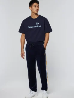 Sergio Tacchini Goran Velour Track Pant Archivio- Maritime Blue Clearance