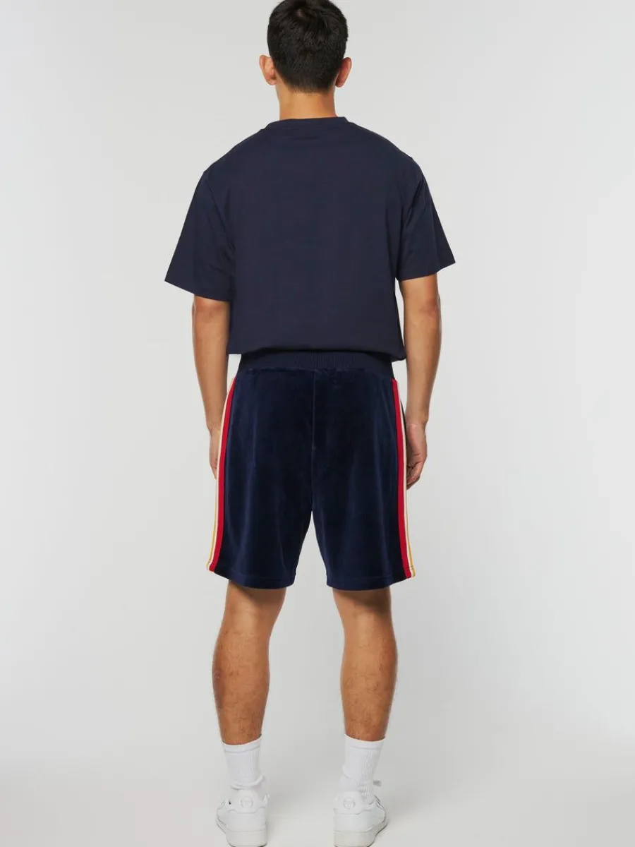 Sergio Tacchini Goran Velour Track Short Archivio- Maritime Blue Hot