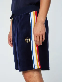 Sergio Tacchini Goran Velour Track Short Archivio- Maritime Blue Hot