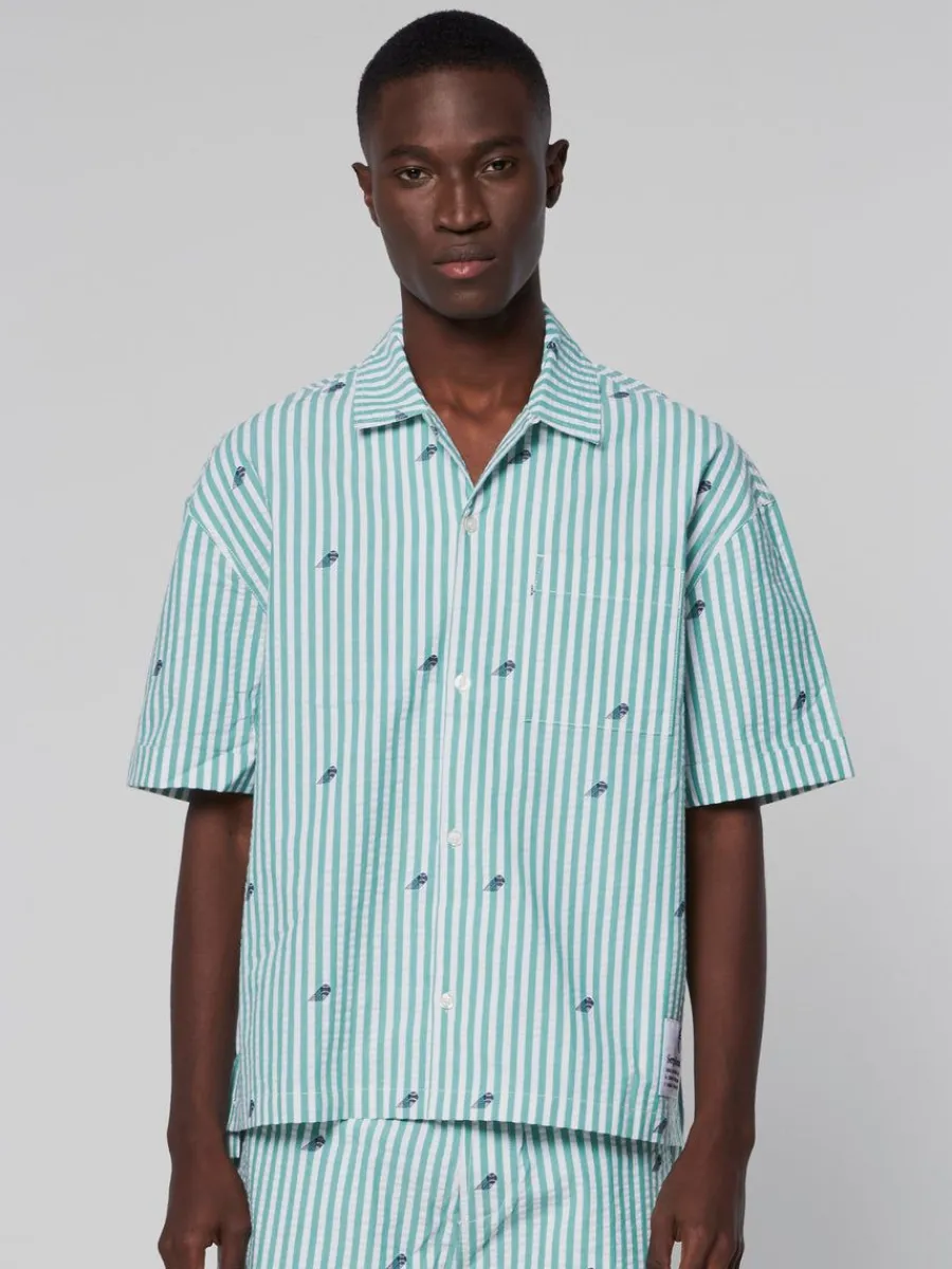 Sergio Tacchini Granda Camp Shirt- Deep Mint New