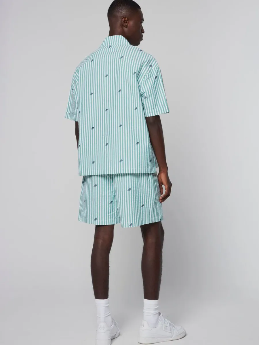 Sergio Tacchini Granda Camp Shirt- Deep Mint New