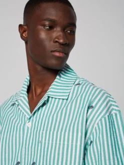 Sergio Tacchini Granda Camp Shirt- Deep Mint Sale
