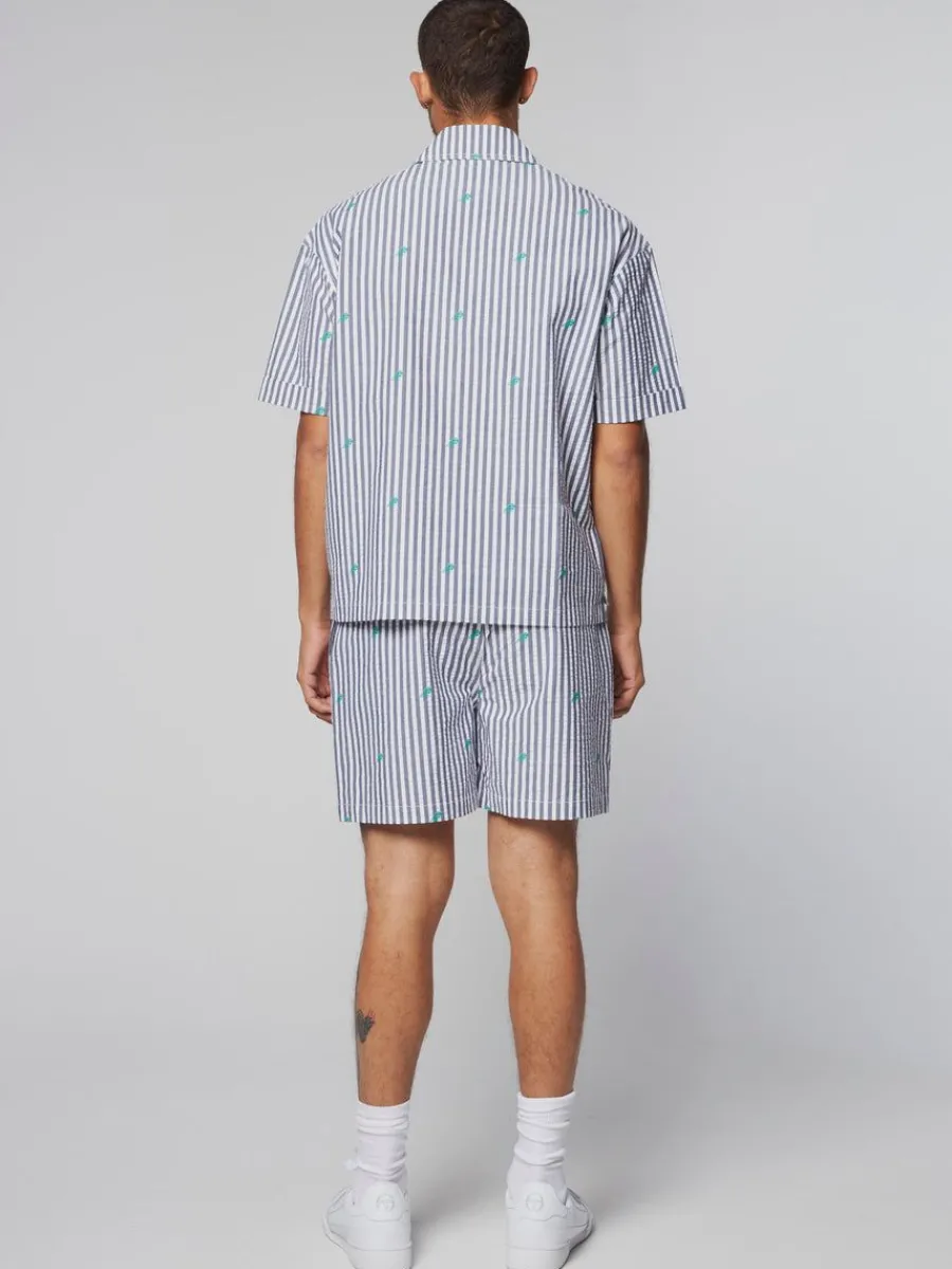 Sergio Tacchini Granda Camp Shirt- Maritime Blue Sale