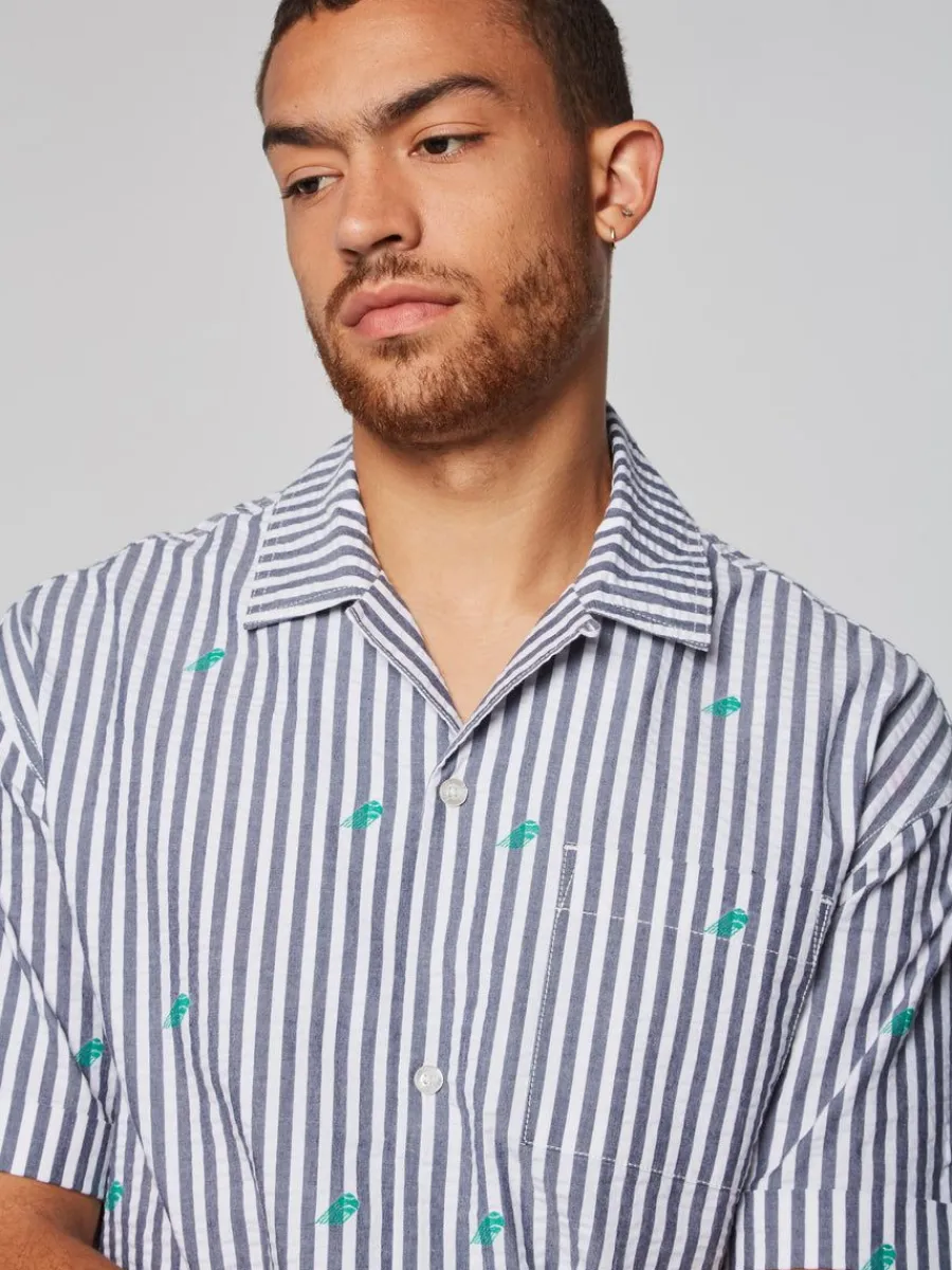 Sergio Tacchini Granda Camp Shirt- Maritime Blue Sale