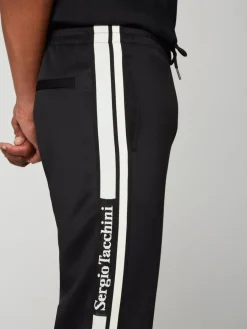 Sergio Tacchini Gromo Tape Track Pant- Black Beauty