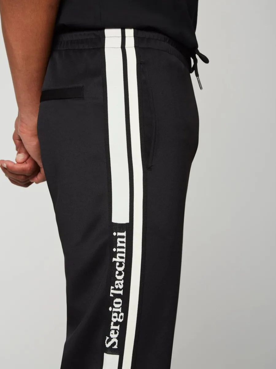 Sergio Tacchini Gromo Tape Track Pant- Black Beauty