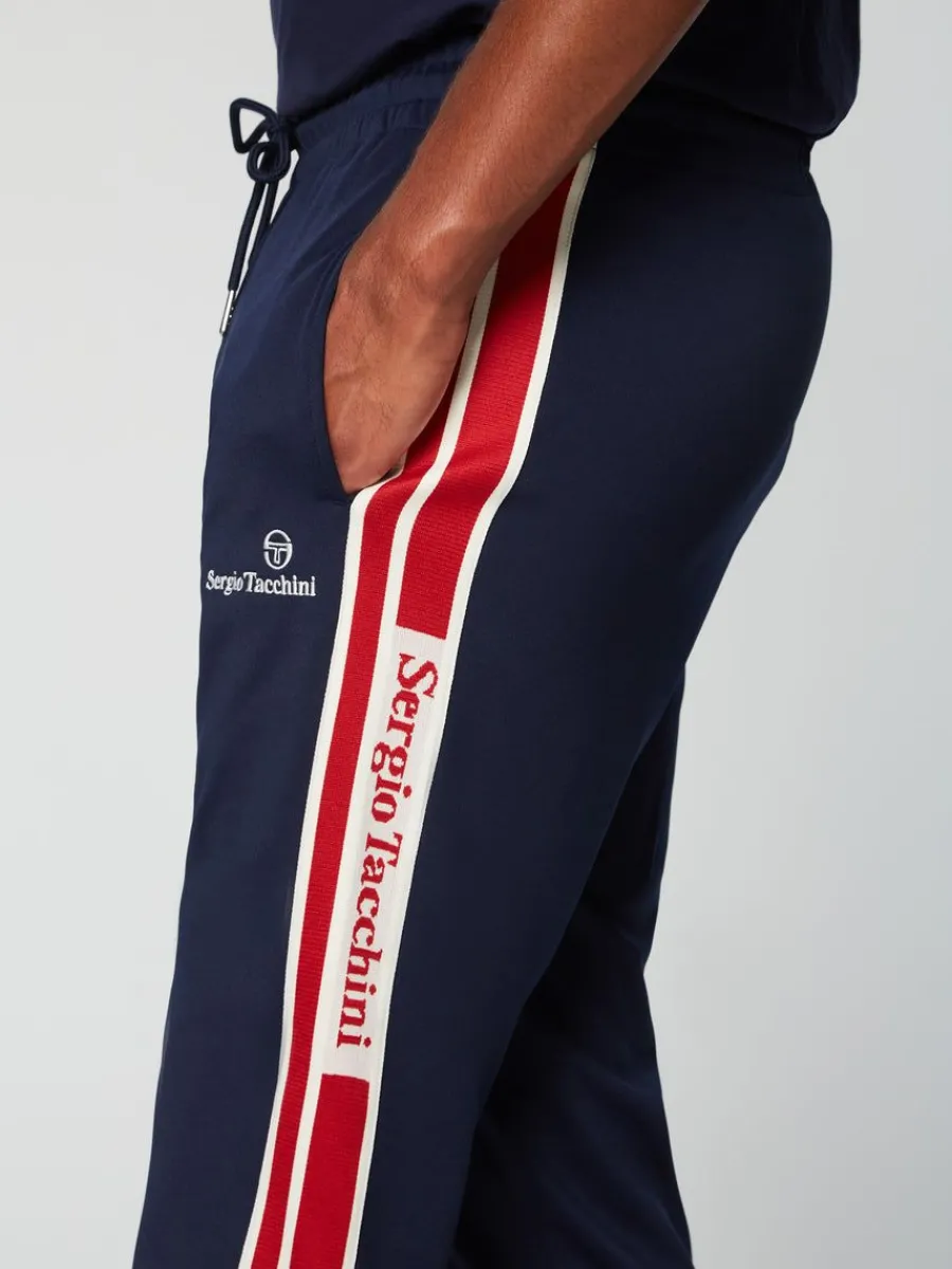 Sergio Tacchini Gromo Tape Track Pant- Maritime Blue Clearance