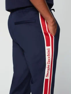 Sergio Tacchini Gromo Tape Track Pant- Maritime Blue Clearance