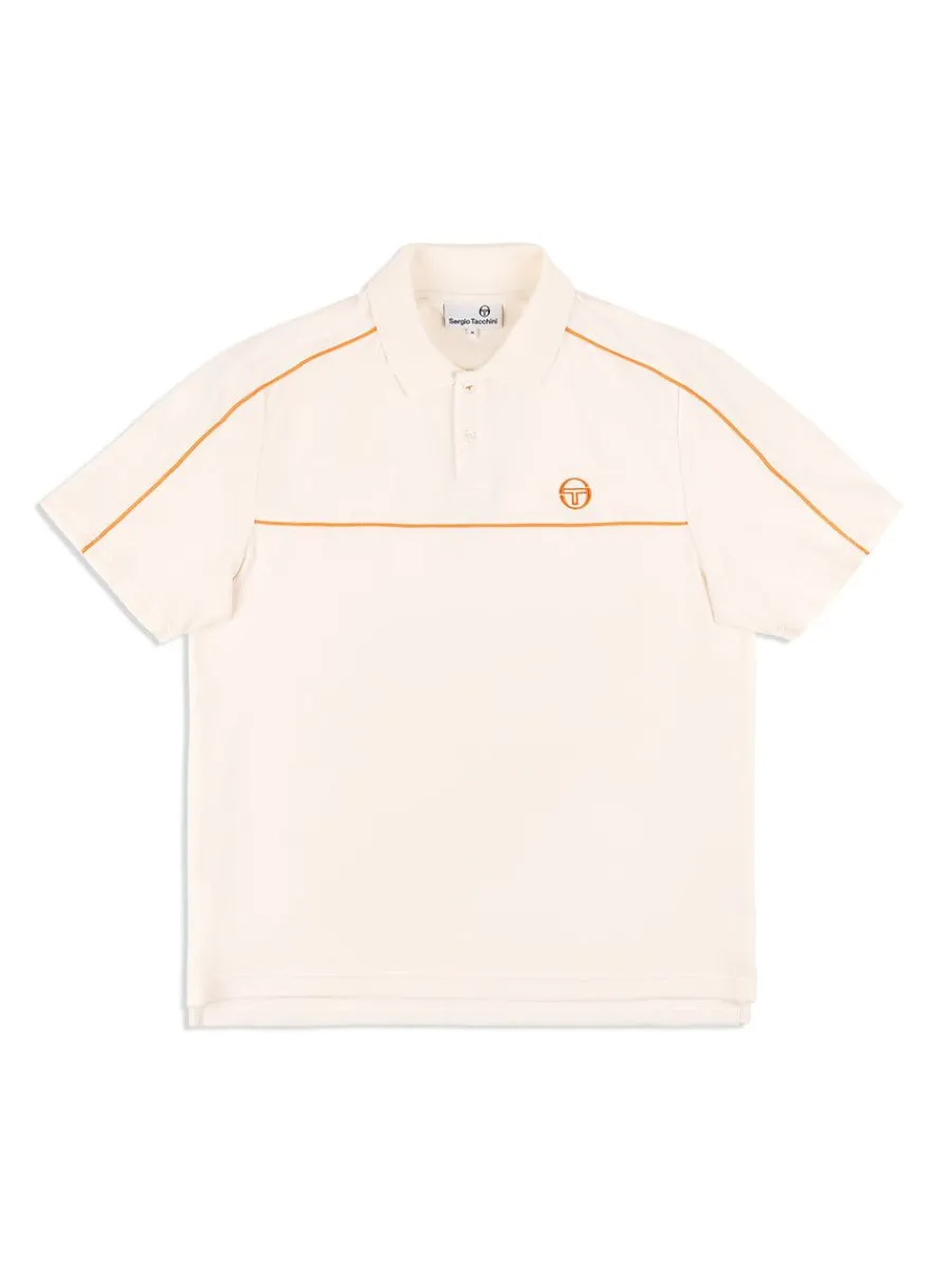 Sergio Tacchini Lioni Velour Polo Archivio- Gardenia Sale