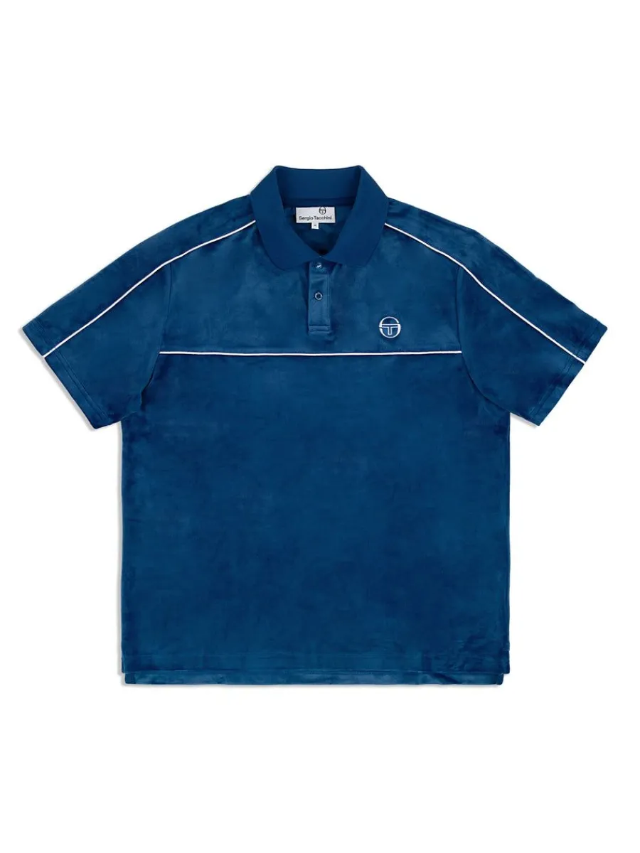 Sergio Tacchini Lioni Velour Polo Archivio- Limoges Hot