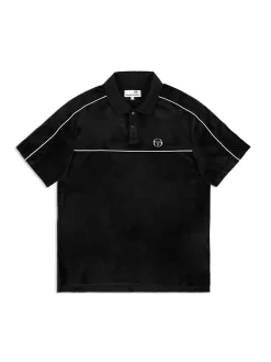 Sergio Tacchini Lioni Velour Polo Archivio- Black Beauty Hot