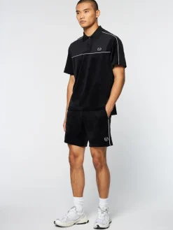 Sergio Tacchini Lioni Velour Polo Archivio- Black Beauty Hot
