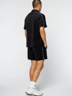 Sergio Tacchini Lioni Velour Polo Archivio- Black Beauty Hot