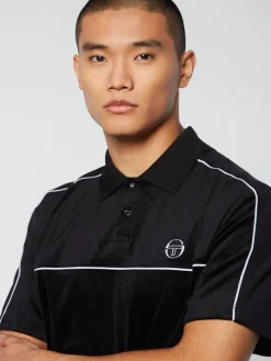 Sergio Tacchini Lioni Velour Polo Archivio- Black Beauty Hot