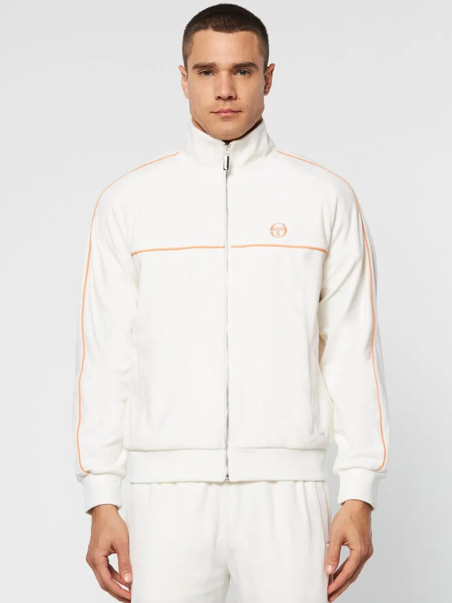 Sergio Tacchini Lioni Velour Track Jacket Archivio- Gardenia Discount