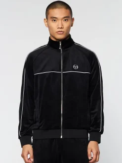 Sergio Tacchini Lioni Velour Track Jacket- Black Beauty Clearance