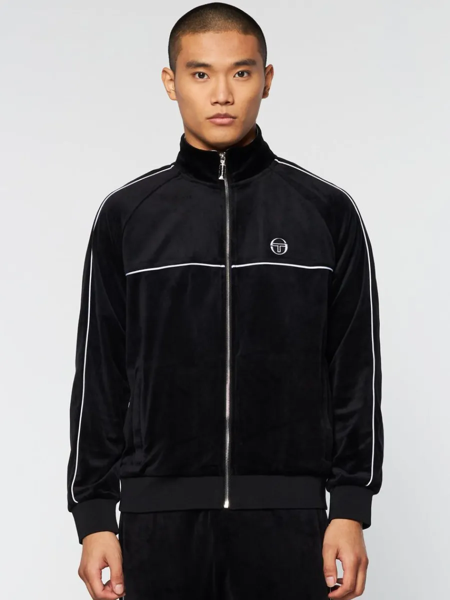 Sergio Tacchini Lioni Velour Track Jacket- Black Beauty Clearance