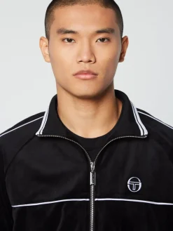 Sergio Tacchini Lioni Velour Track Jacket- Black Beauty Clearance
