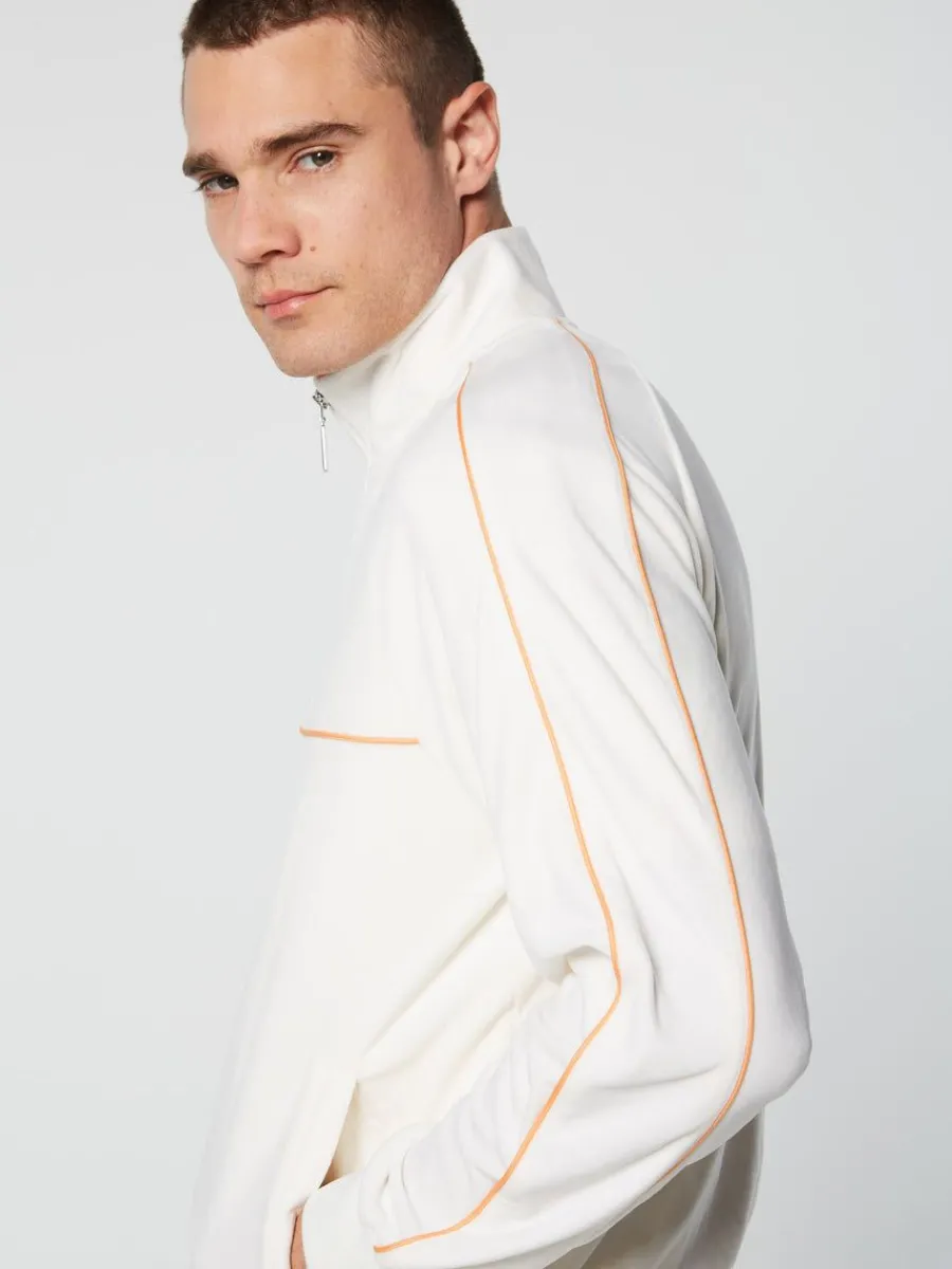 Sergio Tacchini Lioni Velour Track Jacket Archivio- Gardenia Hot