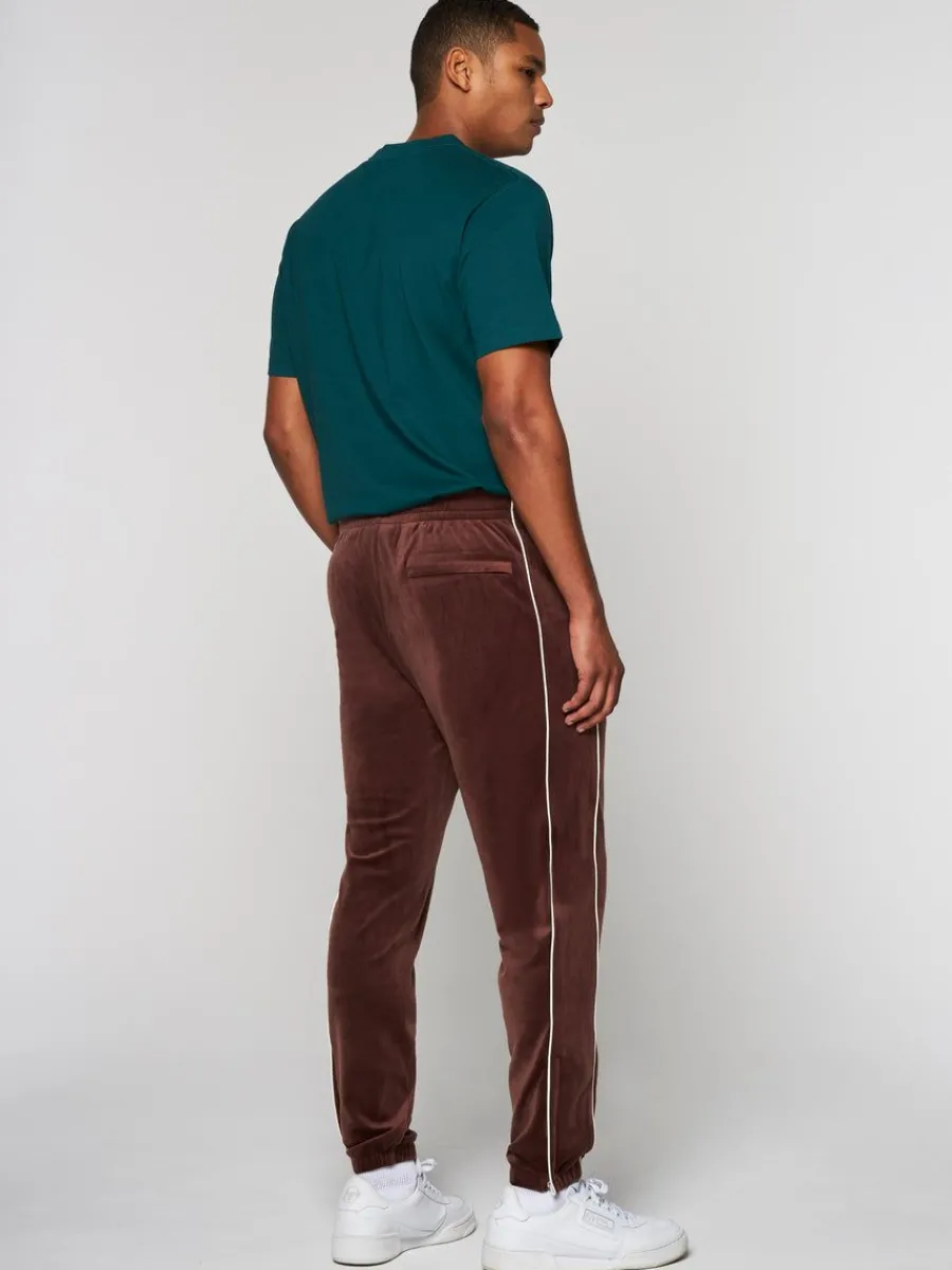 Sergio Tacchini Lioni Velour Track Pant- Deep Mahogany Outlet