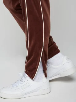 Sergio Tacchini Lioni Velour Track Pant- Deep Mahogany Outlet