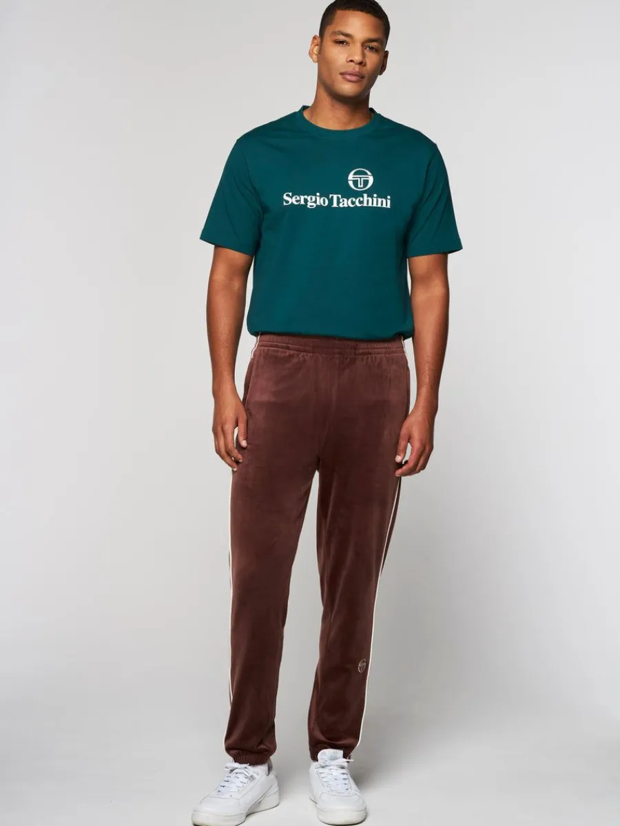 Sergio Tacchini Lioni Velour Track Pant- Deep Mahogany Online