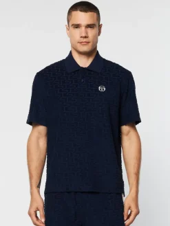Sergio Tacchini Livata Monogram Polo- Maritime Blue Outlet
